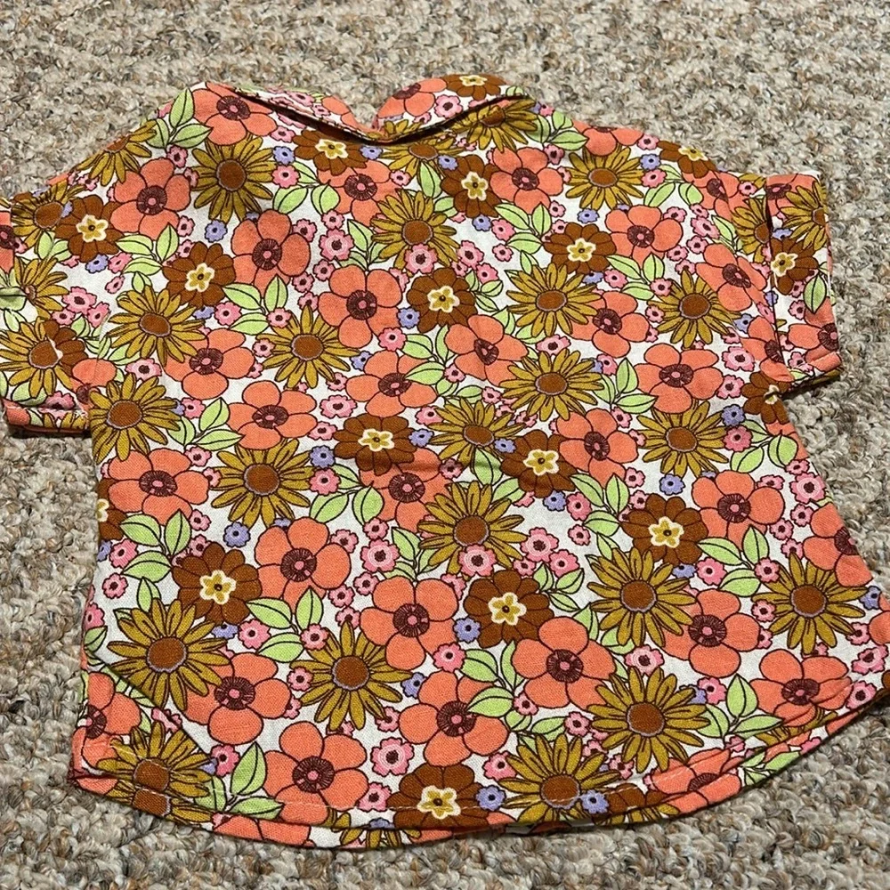 Linen Blend Floral 2 pc short set sz 2